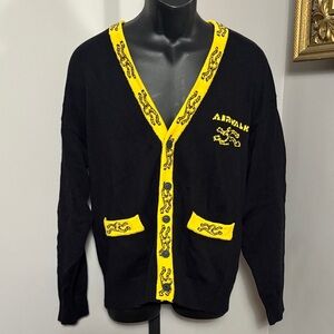 Airwalk x Forever 21 Medium Black Yellow Cotton Cardigan Sweater